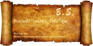 Bucsánszki Sára névjegykártya