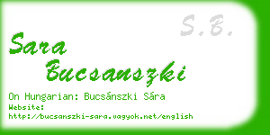 sara bucsanszki business card